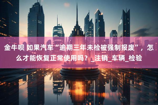 金牛呗 如果汽车“逾期三年未检被强制报废”，怎么才能恢复正常使用吗？_注销_车辆_检验