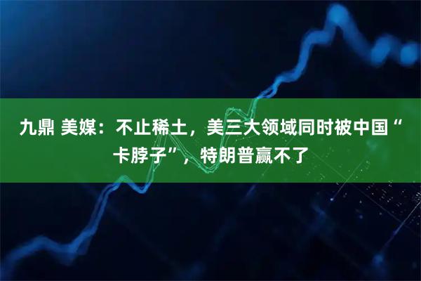 九鼎 美媒:不止稀土,美三大领域同时被中国“卡脖子”,特朗普赢不了